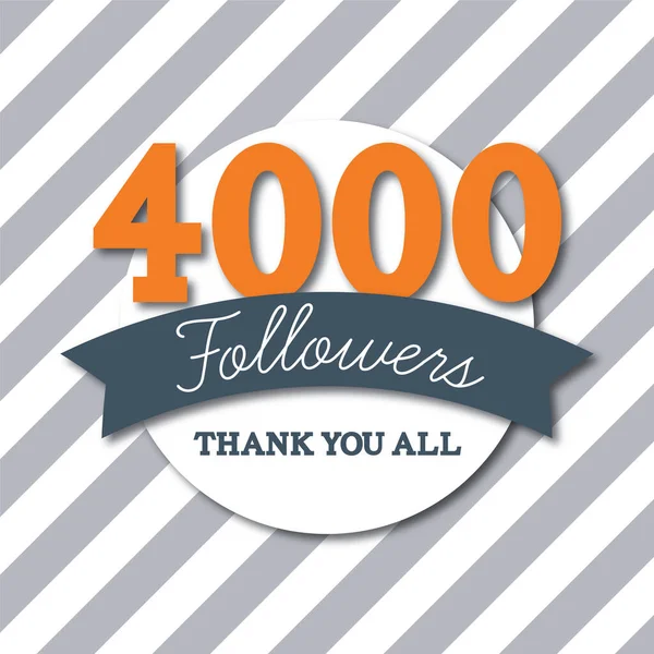 4000 seguidores. Gracias a todos. Banner de suscriptores de redes sociales — Vector de stock