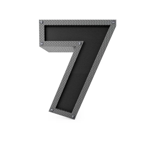 Number 7 industrial metal type. 3D Rendering — Stock Photo, Image