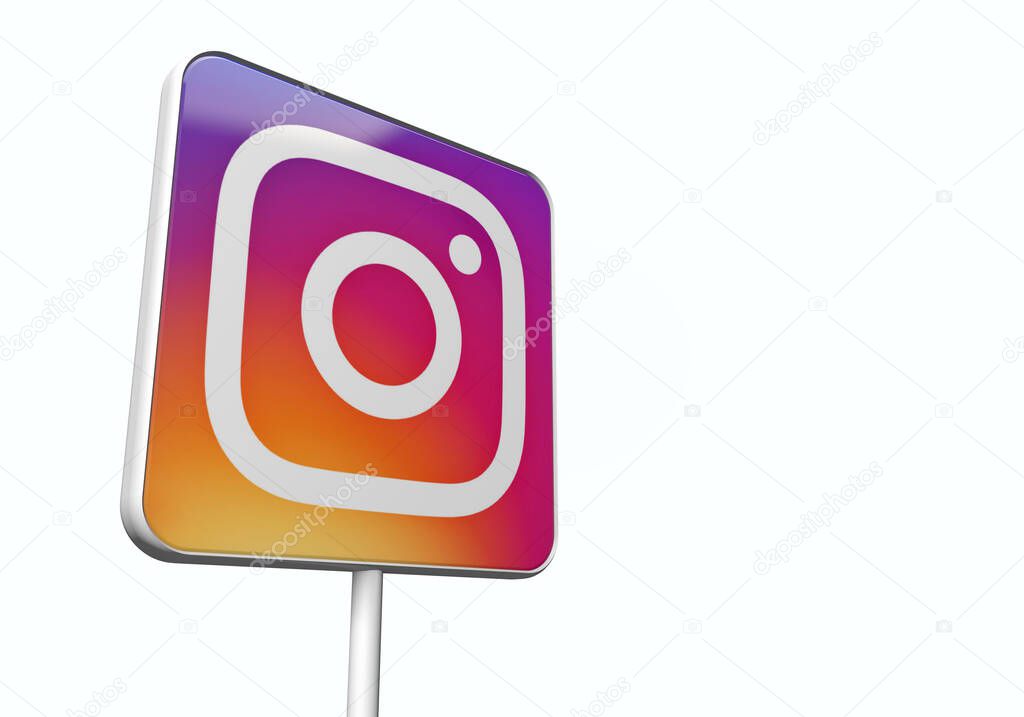 OXFORD, UK, DEC 5 2016: Instagram social media logo square sign