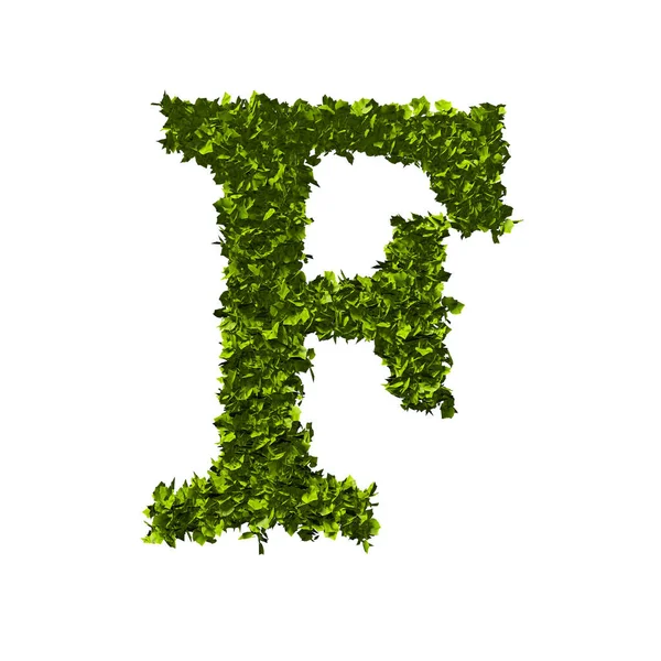 Буква F, алфавит листа природы. 3D рендеринг — стоковое фото