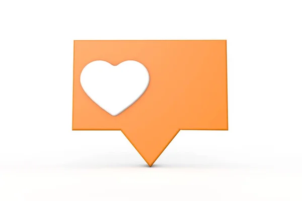 Στα μέσα κοινωνικής δικτύωσης αρέσει η αντιμετώπιση με σχήμα καρδιάς. 3D απόδοση — Φωτογραφία Αρχείου
