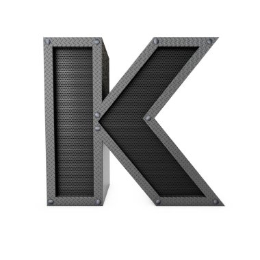K harfi endüstriyel metal tipi. 3B Hazırlama