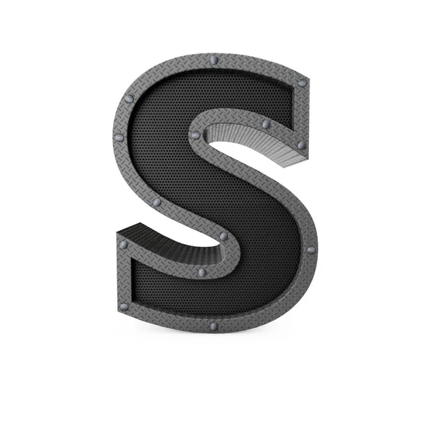 Letter S industrial metal type. 3D Rendering — Stock Photo, Image