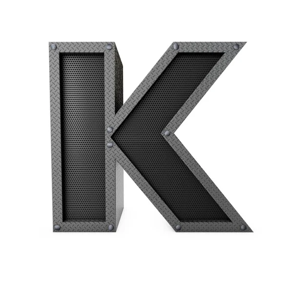 Літера K індустріальний тип металу. 3D рендерингу — стокове фото