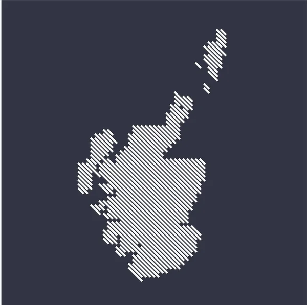 Estilizado mapa de linha diagonal simples de Escócia — Vetor de Stock