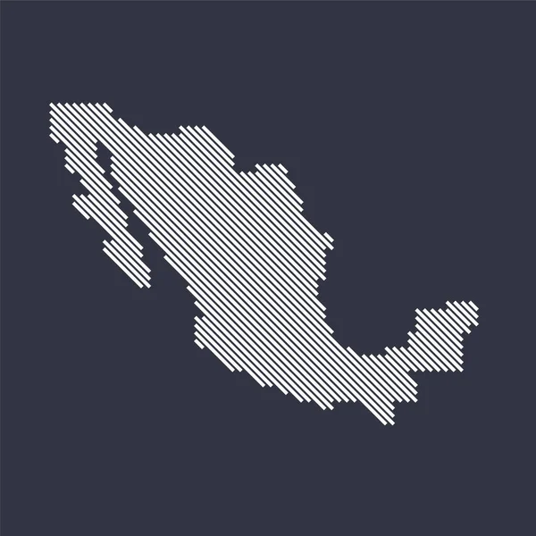 Estilizado mapa de línea diagonal simple de México — Vector de stock