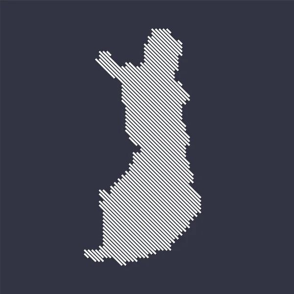 Carte simple stylisée de la Finlande en diagonale — Image vectorielle