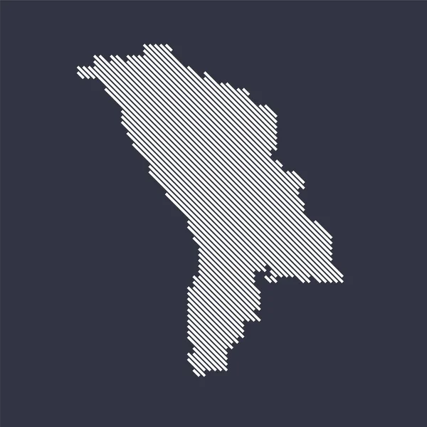 Carte en diagonale simple et stylisée de Moldavie — Image vectorielle