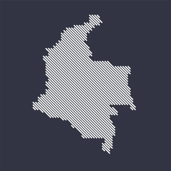 Stilisierte einfache diagonale Landkarte von Kolumbien — Stockvektor