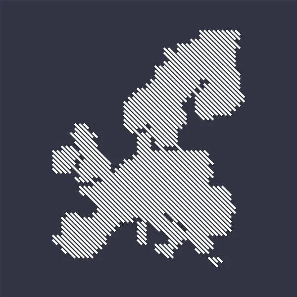 Estilizado simple diagonal mapa de línea de Europa — Vector de stock