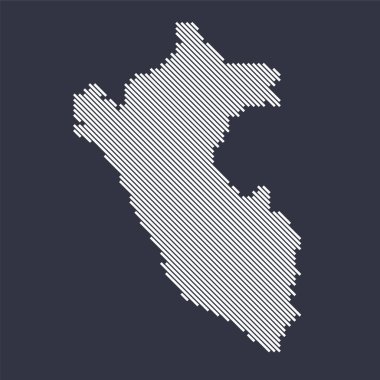 Peru 'nun biçimlendirilmiş basit çapraz çizgi haritası