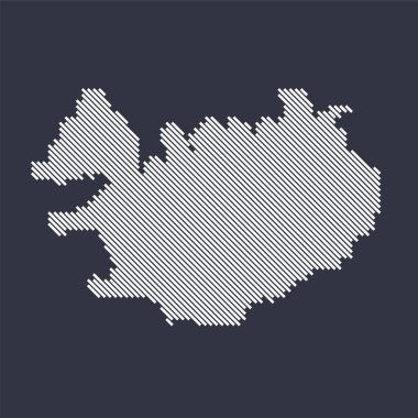 İzlanda 'nın biçimlendirilmiş basit çapraz çizgi haritası