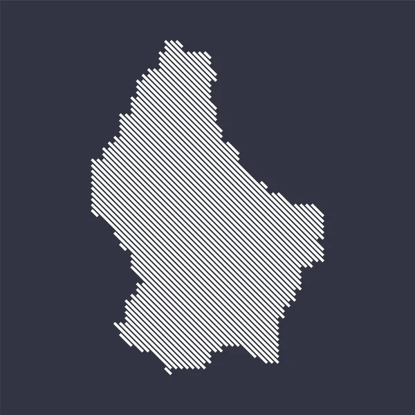 Estilizado mapa de línea diagonal simple de Luxemburgo — Vector de stock