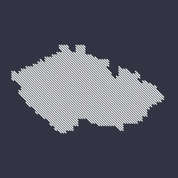 Carte en diagonale simple et stylisée de République tchèque — Image vectorielle