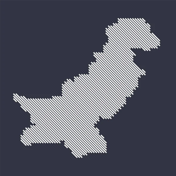 Estilizado mapa de linha diagonal simples de Paquistão — Vetor de Stock