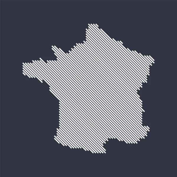 Carte simple stylisée de la France en diagonale — Image vectorielle