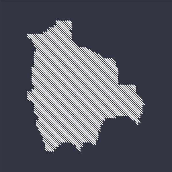 Stylizowana prosta diagonalna mapa Boliwii — Wektor stockowy
