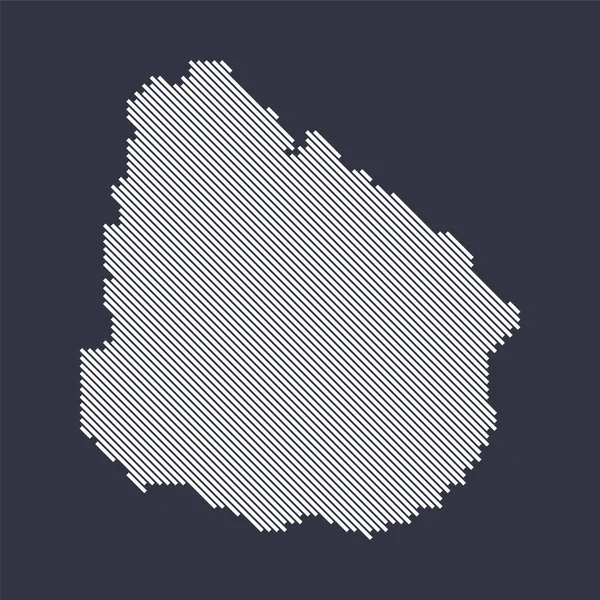 Στυλιζαρισμένος απλός διαγώνιος χάρτης της Ουρουγουάης — Διανυσματικό Αρχείο