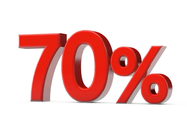 70 per cento segno di vendita promozionale rosso. Render 3D — Foto Stock