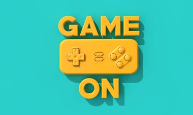 Retro bilgisayar oyunu denetleyici arkaplan. 3B Hazırlama