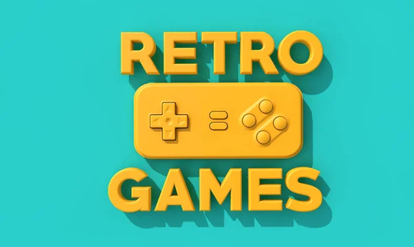 Retro juego de ordenador controlador de fondo. Renderizado 3D — Foto de Stock