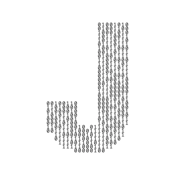 字母J由二进制代码数字组成。技术背景 — 图库矢量图片