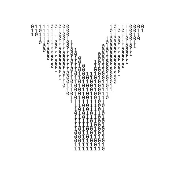 字母Y由二进制代码数字组成。技术背景 — 图库矢量图片