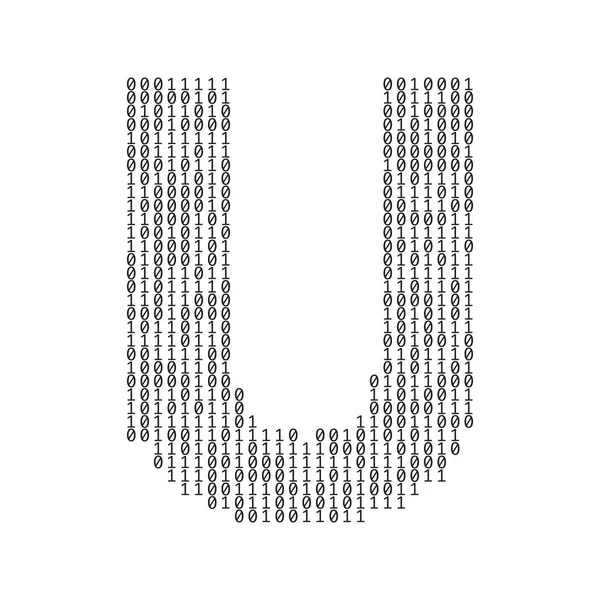 字母U由二进制代码数字组成。技术背景 — 图库矢量图片