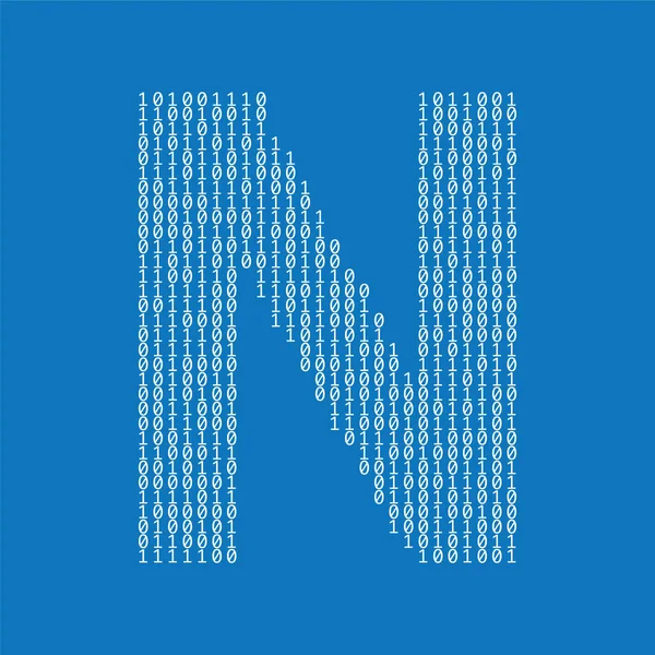 文字Nはバイナリコード桁から作られます。技術的背景 — ストックベクタ