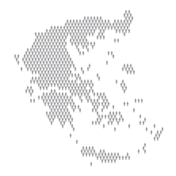 Grécia população infográfico. Mapa feito de vara figura pessoas — Vetor de Stock