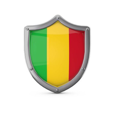 Mali güvenlik kavramı. Ulusal bayrak ile metal kalkan şekli