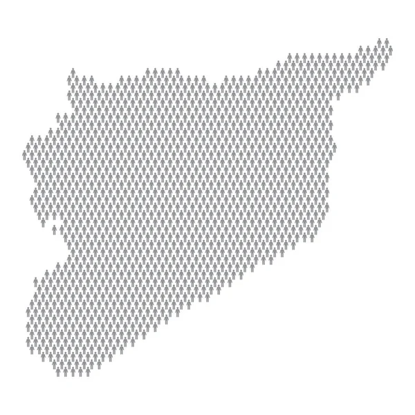 Suriye nüfus bilgisi. Çubuk şekilli insanlardan yapılmış bir harita — Stok Vektör