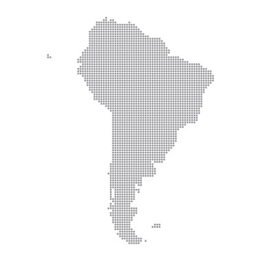 Güney Amerika haritası yarım ton nokta deseninden yapılmıştır