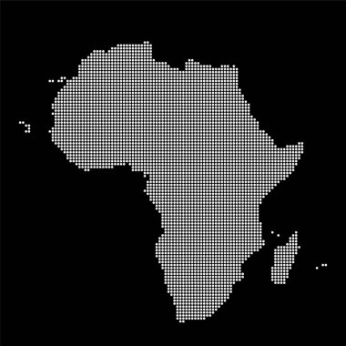 Afrika haritası yarım ton nokta deseninden yapılmıştır
