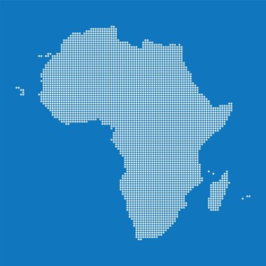 Afrika haritası yarım ton nokta deseninden yapılmıştır