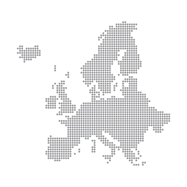 Mapa de Europa hecho de patrón de puntos de medio tono — Vector de stock