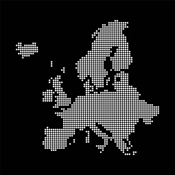 ハーフトーンドットパターンで作られたヨーロッパ地図 — ストックベクタ