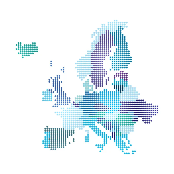 Mapa Evropy vytvořená z polotónového vzoru — Stockový vektor
