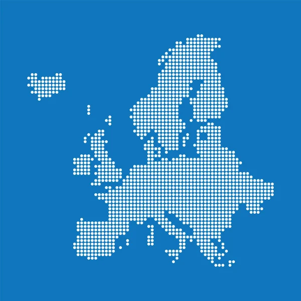 Mapa Europy wykonana z półtonowego wzoru kropki — Wektor stockowy