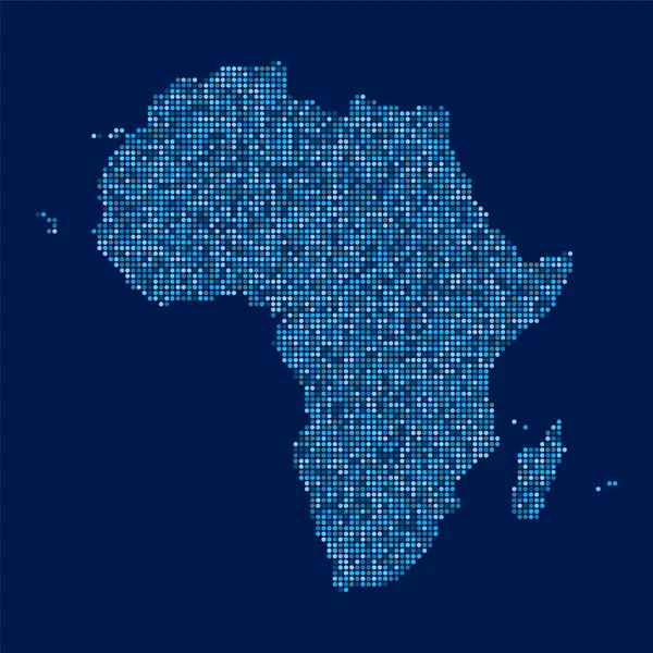 Peta Afrika dibuat dari pola titik halftone - Stok Vektor