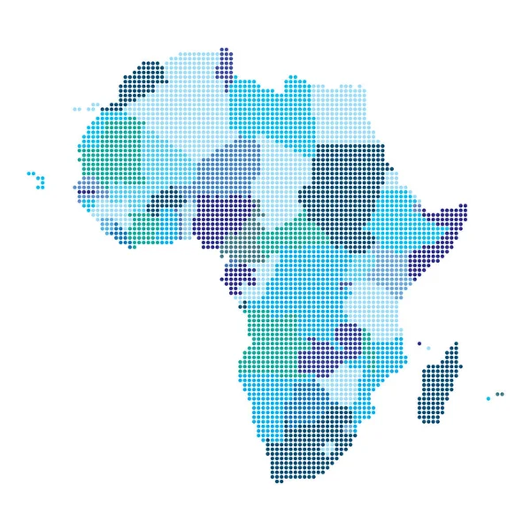 África mapa feito de meio tom padrão de ponto —  Vetores de Stock