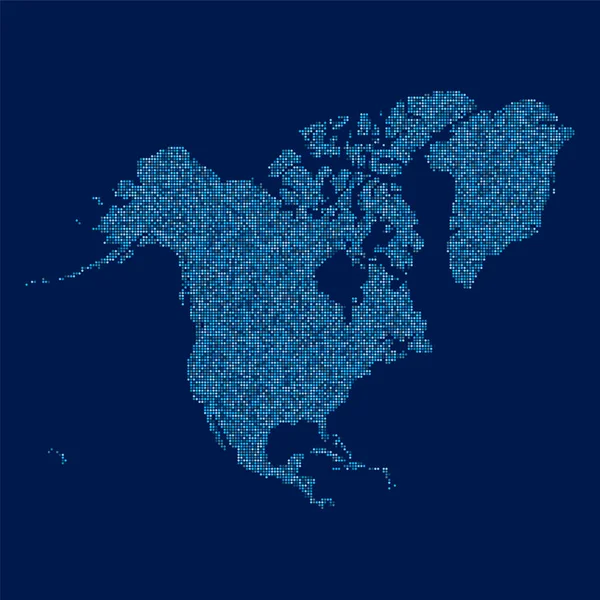 Carte d'Amérique du Nord faite à partir d'un motif de demi-tons — Image vectorielle