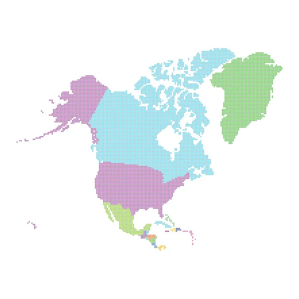 Észak-Amerika térképe féltónusú pontmintából — Stock Vector