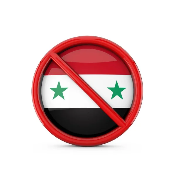 Syriens flagga förbjöd ingen inträdessymbol. 3D-återgivning — Stockfoto