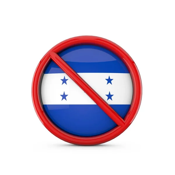 Bandera de Honduras prohibido ningún símbolo de entrada. Renderizado 3D —  Fotos de Stock
