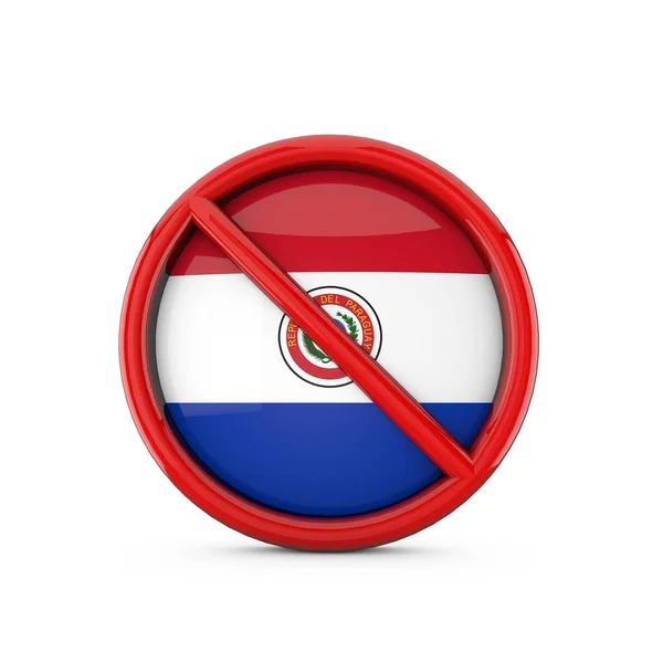 La bandera de Paraguay no prohibió ningún símbolo de entrada. Renderizado 3D —  Fotos de Stock