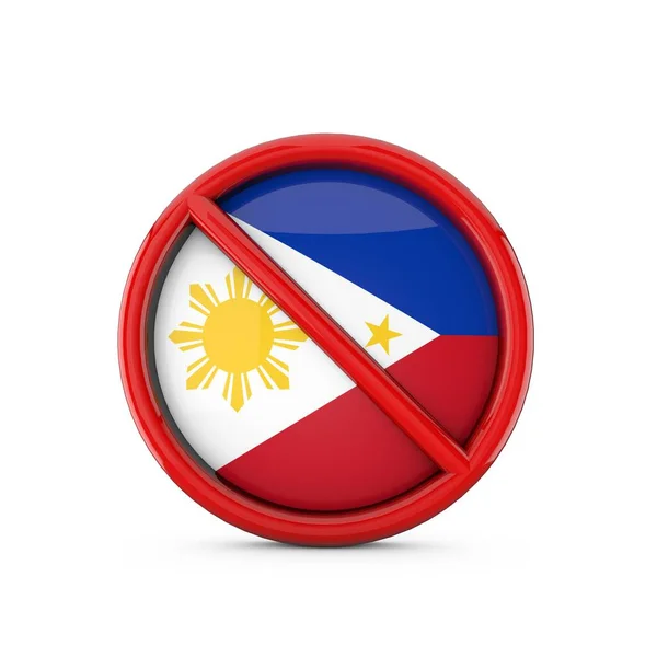 Флаг Филиппин не запрещал вход. 3D рендеринг — стоковое фото