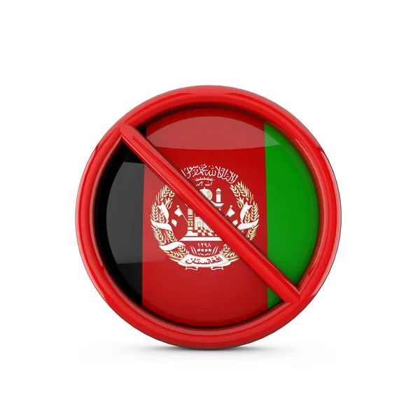 Az afganisztáni zászló nem tiltja a belépést. 3D Renderelés — Stock Fotó