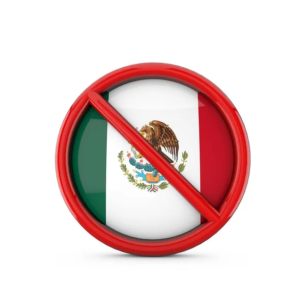 La bandera de México no prohibió ningún símbolo de entrada. Renderizado 3D — Foto de Stock