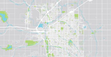 Lincoln, ABD şehir haritası. Nebraska eyalet başkenti